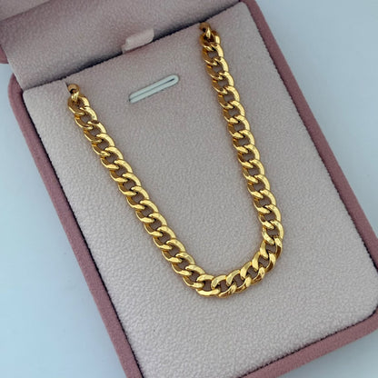 CADENA CUBANA REDONDA HUECA 5,89GR 50CM 5,6MM ORO AMARILLO ITALY 18K