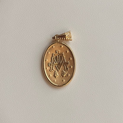 VIRGIN OF THE MIRACULOUS PENDANT 3.5CM 18K YELLOW GOLD - 2.43GR