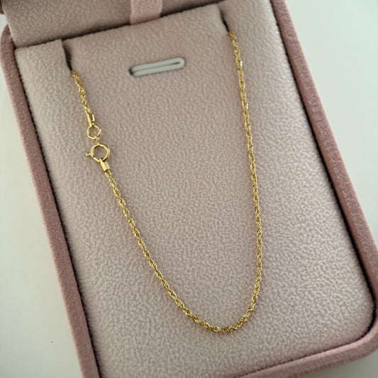 CADENA MINI LAZO 1.2MM ORO AMARILLO ITALY 18K 45CM - 0,82GR