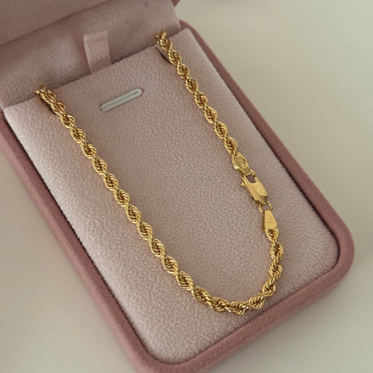 TURBILLON LOOP CHAIN 3.5MM YELLOW GOLD ITALY 18K 60CM - 10.92GR