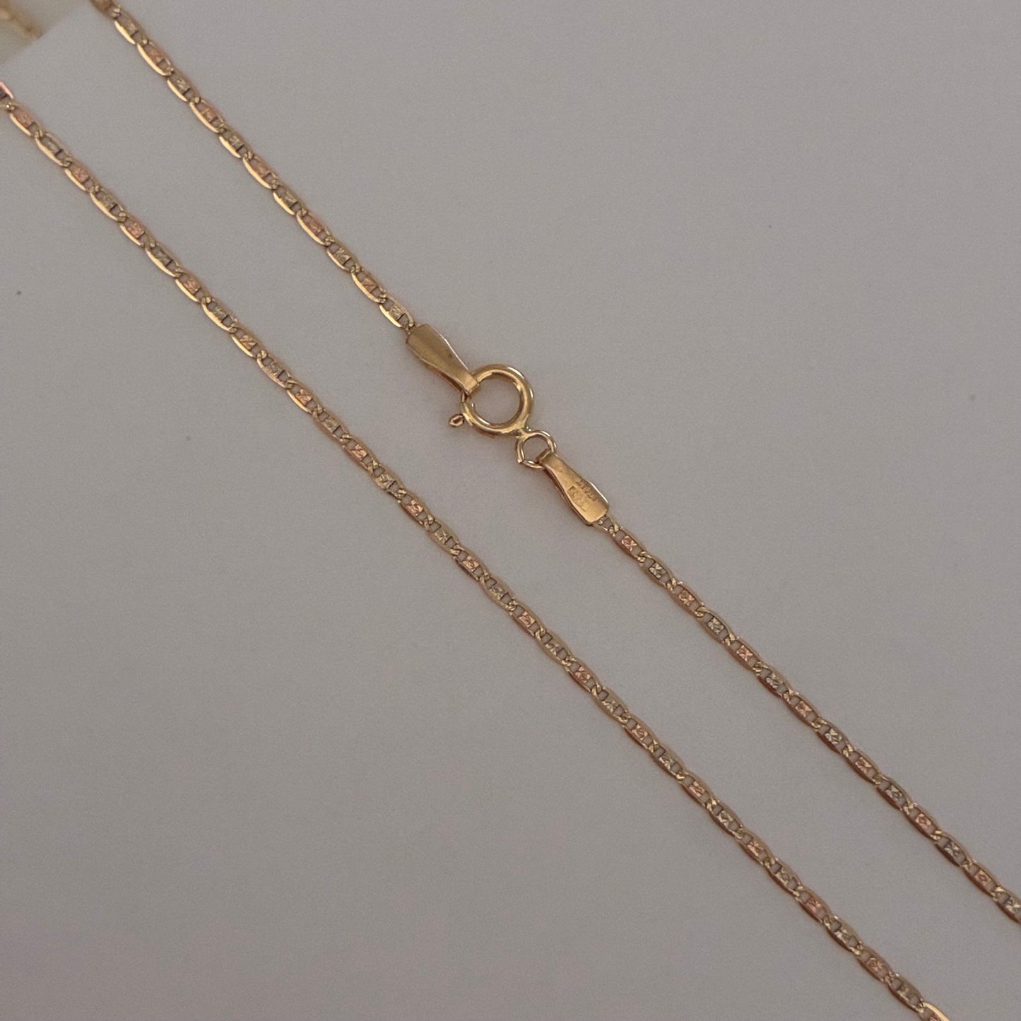 FLAT DIAMOND CHAIN ​​1MM THREE GOLD ITALY 18K 45CM - 1.61GR