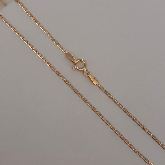 FLAT DIAMOND CHAIN ​​1MM THREE GOLD ITALY 18K 45CM - 1.61GR