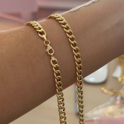 ROUND CUBAN CHAIN ​​5.57MM YELLOW GOLD ITALY 18K - 60CM 9.34GR