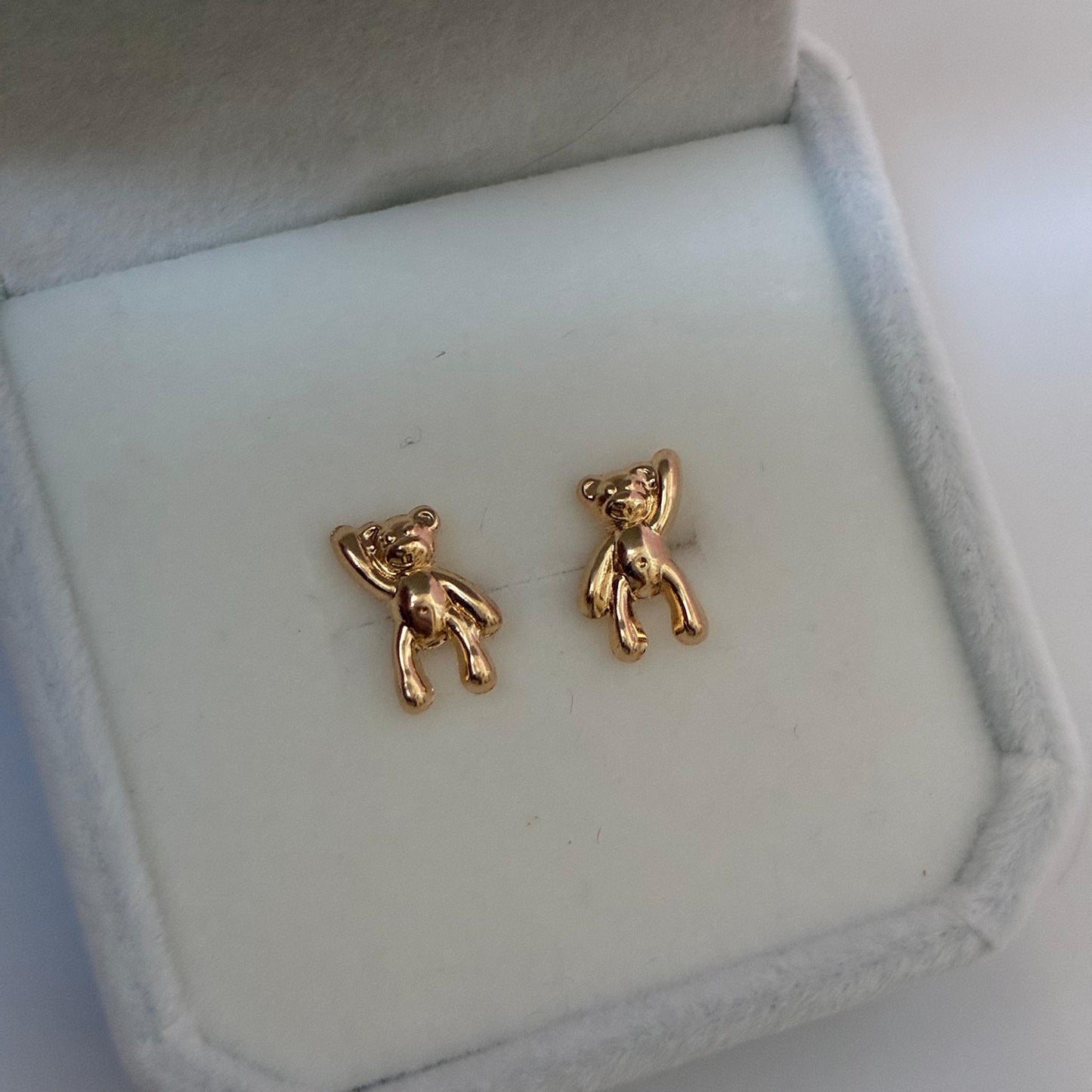 18K YELLOW GOLD BEAR STUDS - 0.79GR