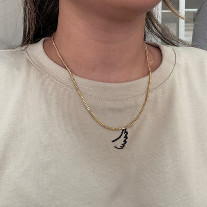 SOLID DIAMOND FRANCO CHAIN 2.5MM ITALY 18K YELLOW GOLD - 45CM 14.2GR