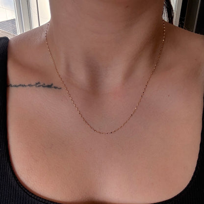 MINI SMOOTH CRISPET CHAIN IN 18K YELLOW GOLD, ITALY 45CM - 0.67GR
