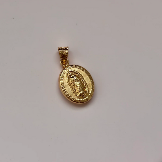 DIJE VIRGEN DE GUADALUPE SILUETA REDONDA 1.3CM ORO AMARILLO 18K - 0,7GR
