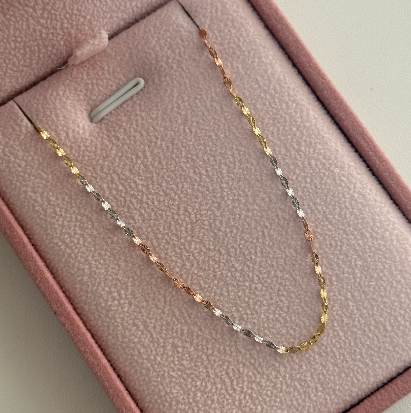 THREE GOLDEN DIAMOND CRYSPETA CHAIN ITALY CT - 50CM 1.0GR