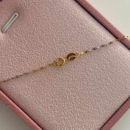 THREE GOLD DIAMOND CRISPETA CHAIN ITALY CT - 45CM 0.91GR