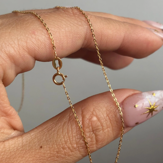 ITALY 18K YELLOW GOLD MINI ROLON CHAIN 45CM - 1.1GR