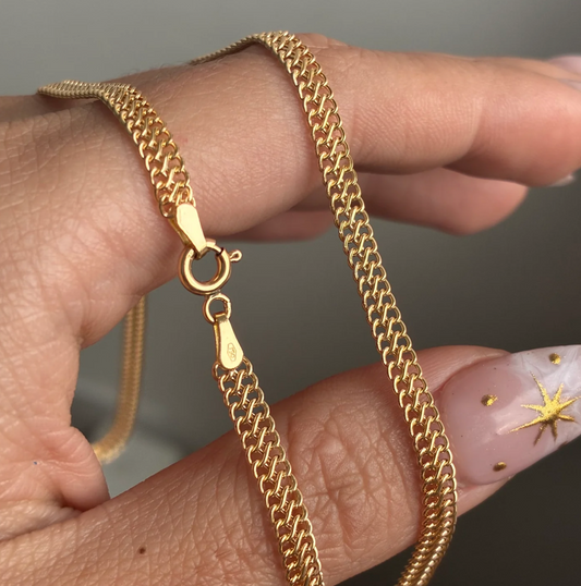 SEDUSA CHAIN 4MM YELLOW GOLD ITALY 18K 45CM - 3.81GR