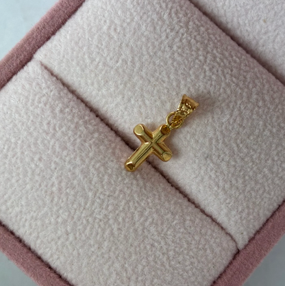 SINGAPORE CHAIN 50CM + CROSS PENDANT 1.36GR 18K YELLOW GOLD