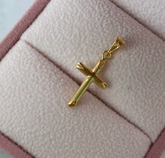 DIJE CRUZ LISA 2CM ORO AMARILLO COL 18K - 0,37GR 