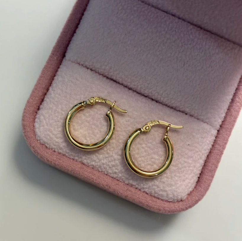 CANDONGAS TUBULARES LISAS 1.0CM ORO AMARILLO COL 18K - 1,1GR