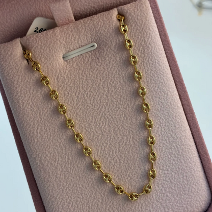 CADENA GRANO DE CAFÉ LISO 3.4MM ORO AMARILLO COL 18K 45CM - 5,6GR