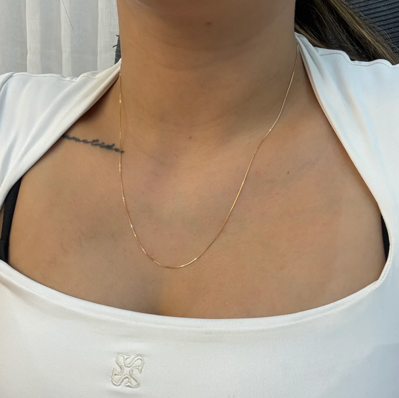 GOLD THREAD CHAIN 0.8MM YELLOW GOLD ITALY 18K 50CM - 1.28GR