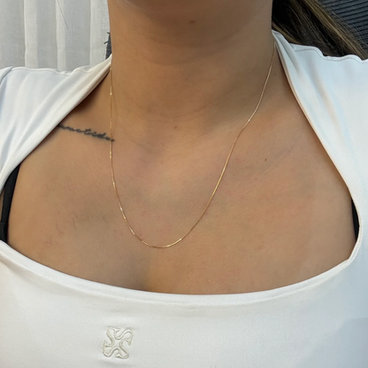 GOLD THREAD CHAIN 0.8MM YELLOW GOLD ITALY 18K 50CM - 1.28GR