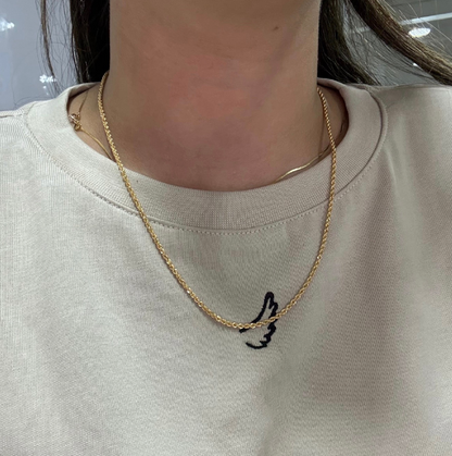 CADENA LAZO 2.4MM ORO AMARILLO ITALY 18K 50CM - 3,34GR