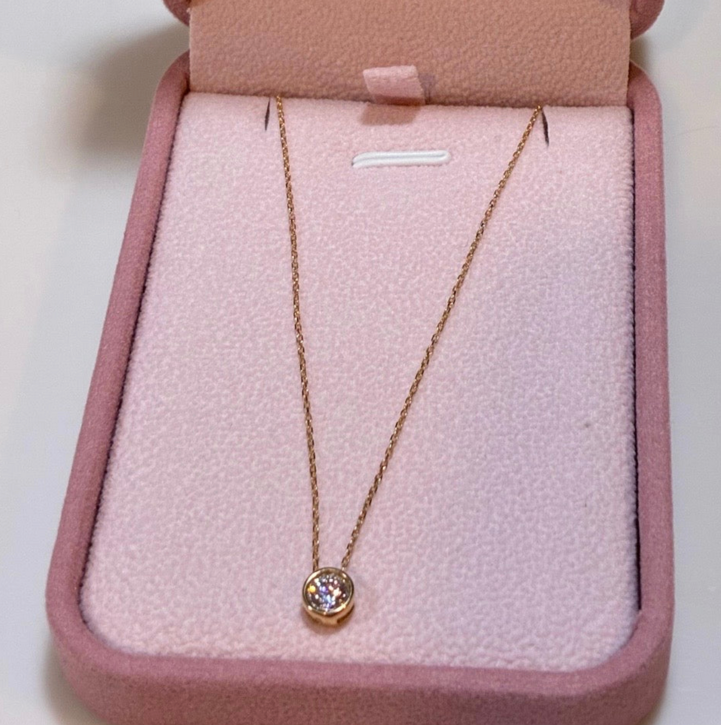 CADENA MINI ROLON + DIJE CHISPA PIEDRA BLANCA 3MM ORO AMARILLO ITALY 18K 45CM - 1,64GR
