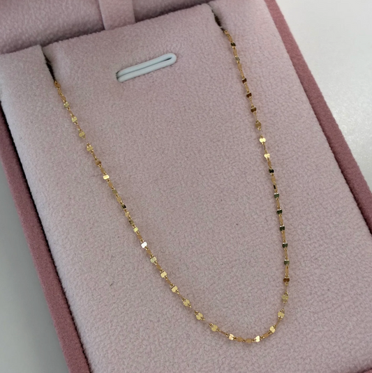 MINI CRISPETA DIAMOND CUT CHAIN 0.6MM YELLOW GOLD ITALY 18K 45CM - 0.61GR