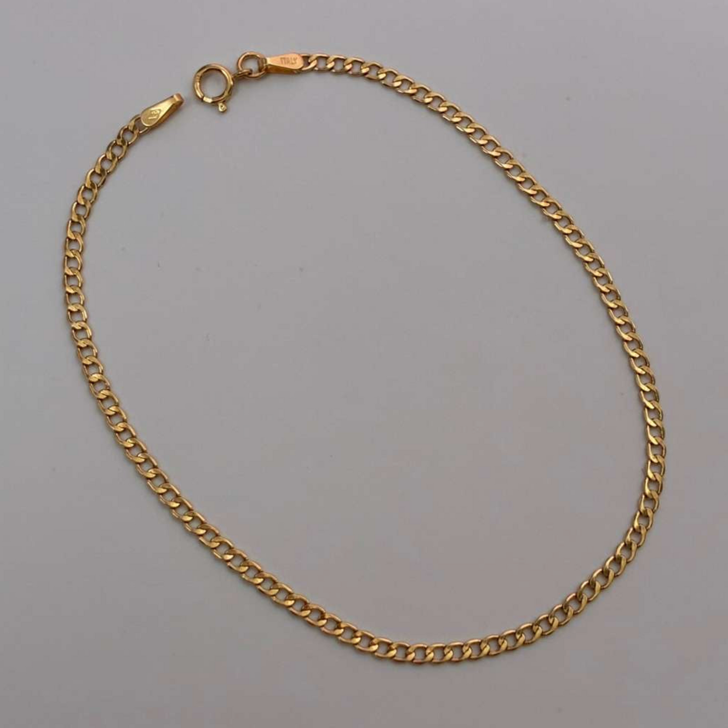 PULSERA MINI CUBANA 1MM ORO AMARILLO ITALY ESP 18K 18CM - 0,73GR
