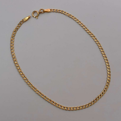 MINI CUBAN BRACELET 1MM YELLOW GOLD ITALY SPANISH 18K 18CM - 0.77GR