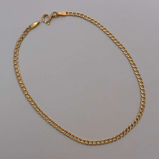PULSERA MINI CUBANA 1MM ORO AMARILLO ITALY ESP 18K 18CM - 0,77GR