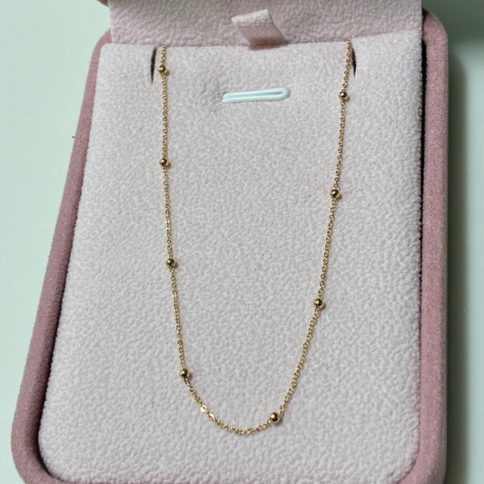 MINI ROLON STAR CHAIN 1MM YELLOW GOLD ITALY 18K 40CM - 0.88GR