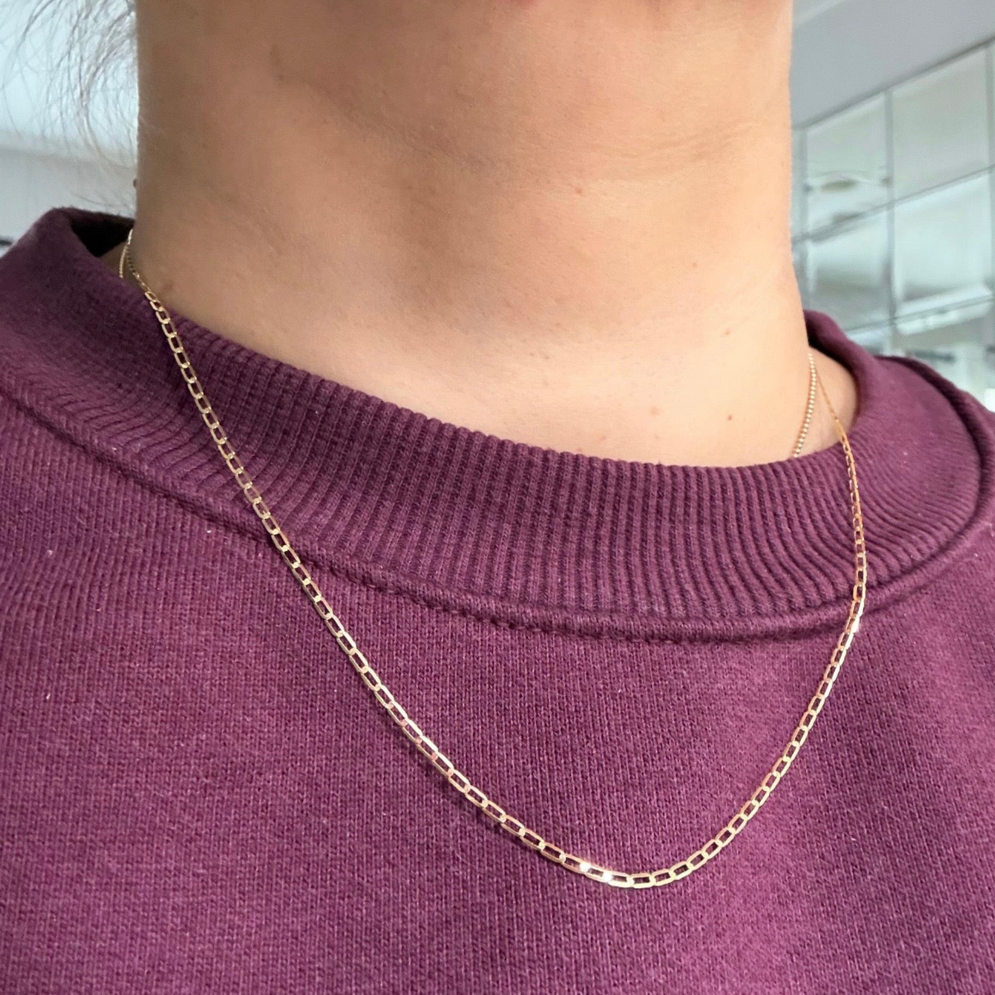 1.8MM DIAMOND CUBAN CHAIN YELLOW GOLD ITALY 18K 45CM - 1.3GR