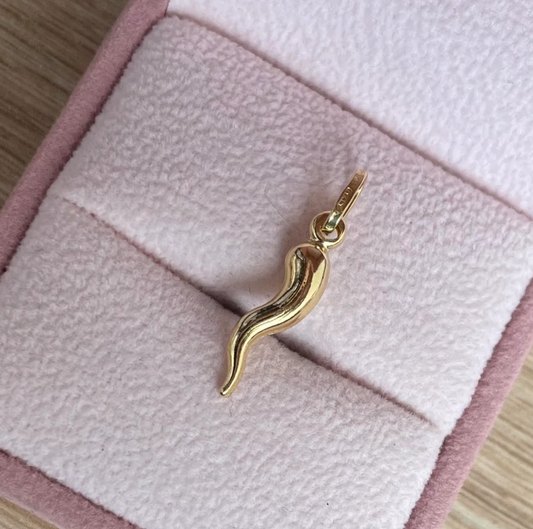 "LITTLE PIECE OF ABUNDANCE" PENDANT, GOLDEN COLOR, 2.5CM, ITALY 18K YELLOW GOLD - 0.72GR