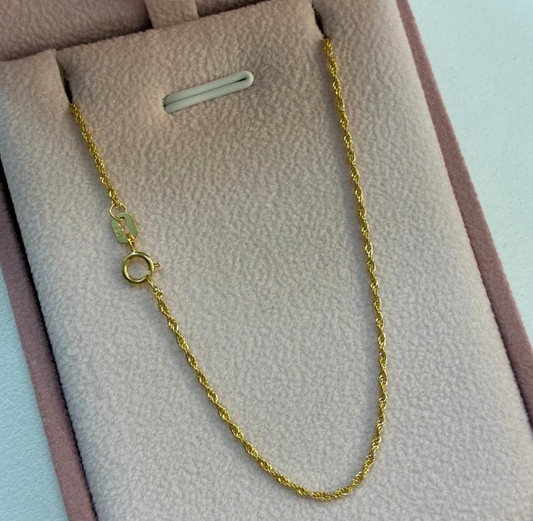 CADENA MINI LAZO 1,1MM ORO AMARILLO ITALY 18K 50CM - 0,94GR