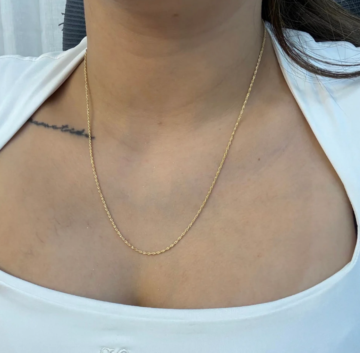 MINI LINK CHAIN 1.1MM YELLOW GOLD ITALY 18K 50CM - 0.94GR