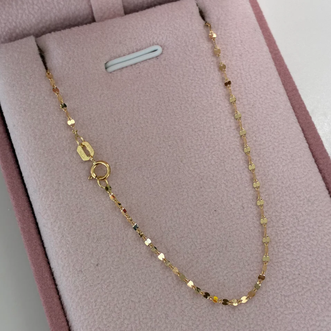 MINI POPCORN CHAIN 1MM YELLOW GOLD ITALY 18K 45CM - 0.85GR