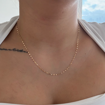 MINI POPCORN CHAIN 1MM YELLOW GOLD ITALY 18K 45CM - 0.85GR