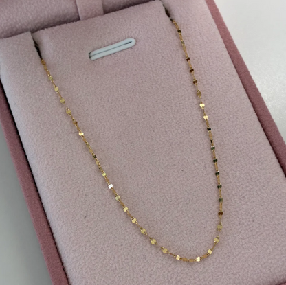 MINI POPCORN CHAIN 0.5MM YELLOW GOLD ITALY ESP 18K 45CM - 0.3GR