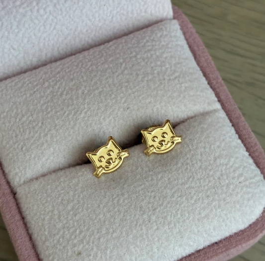 TOPOS GATO LISOS 5.5MM ORO AMARILLO COL 18K - 0,64GR