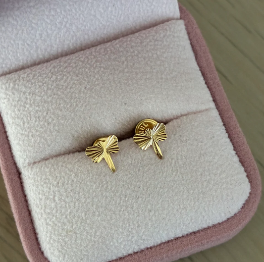 TOPOS LIBELULA DIAMANTADOS 7MM ORO AMARILLO COL 18K - 0,72GR