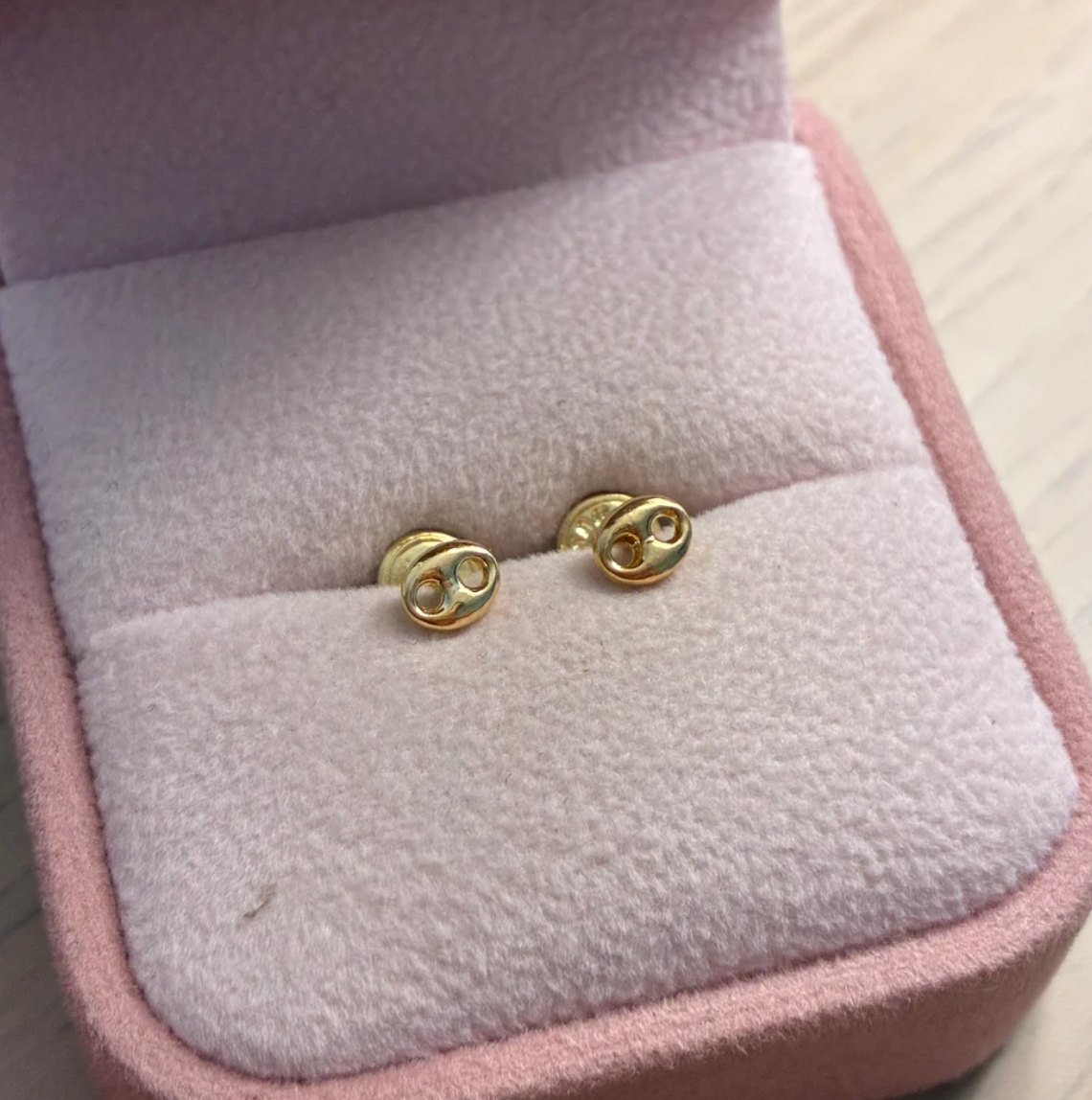 TOPOS GRANO DE CAFÉ LISOS 4MM ORO AMARILLO COL 18K - 0,48GR