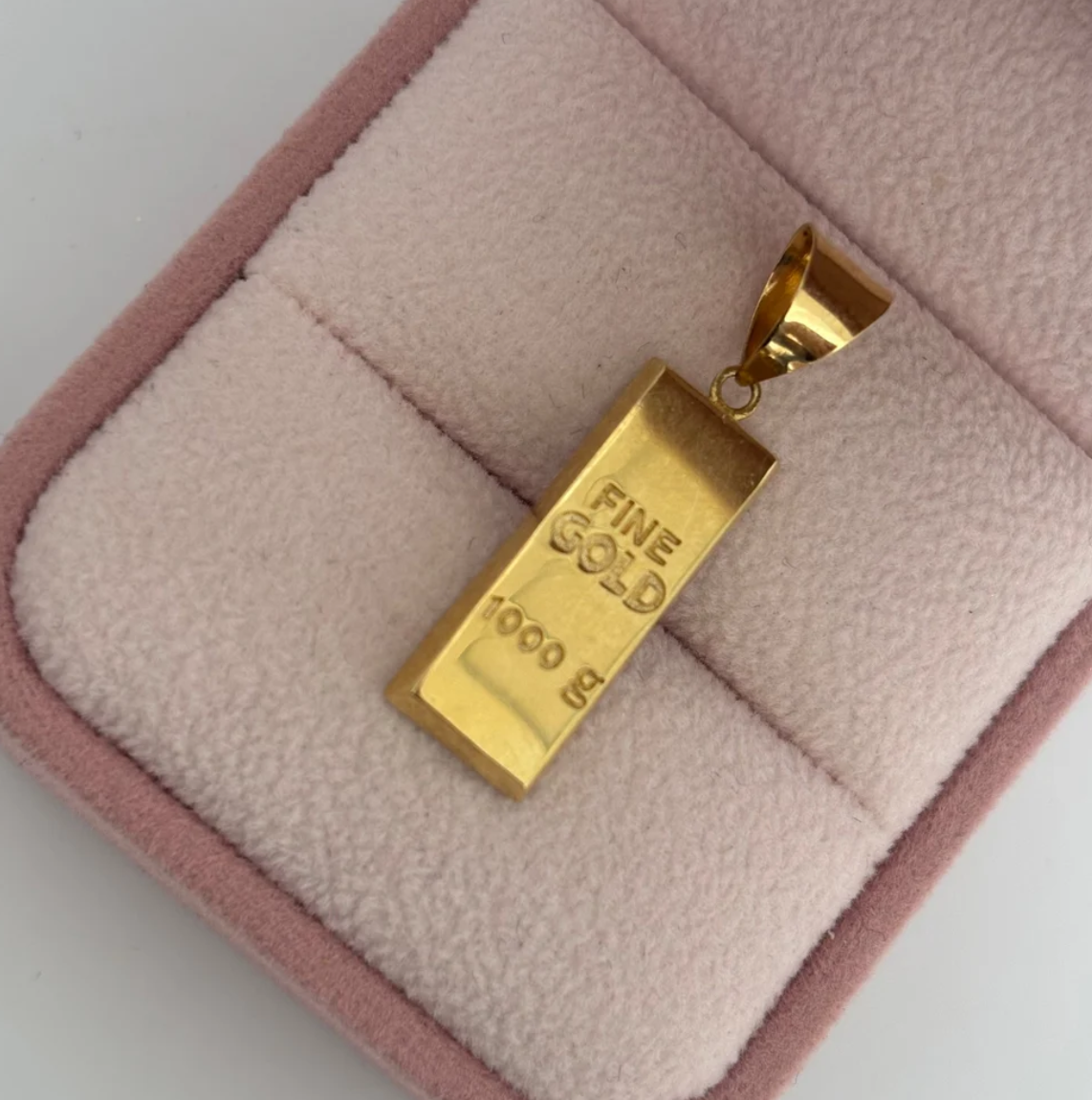 DIJE LINGOTE 3CM ORO AMARILLO ITALY 18K - 2,41GR