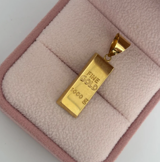 PENDANT INGOT 3CM YELLOW GOLD ITALY 18K - 2.41GR