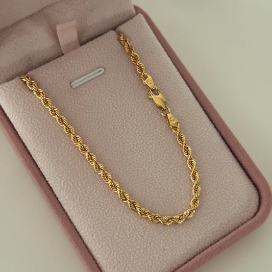 TURBILLON LOOP CHAIN 3MM ITALY 18K YELLOW GOLD 60CM - 8.44GR