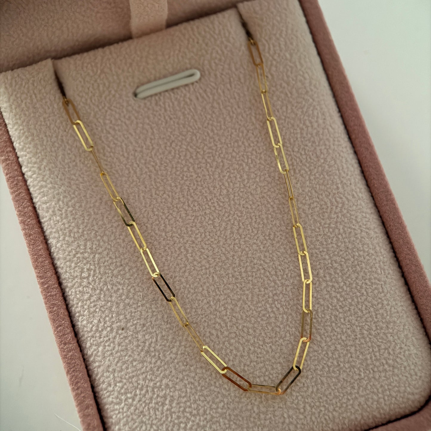 CADENA MINI CLIP DIAMANTADA 1.2MM ORO AMARILLO ITALY ESP 18K 45CM - 0,75GR