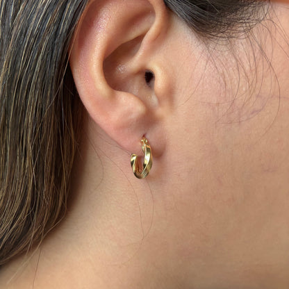 CANDONGAS MELCOCHA RAYADA 0.9CM ORO AMARILLO 18K - 1,39GR