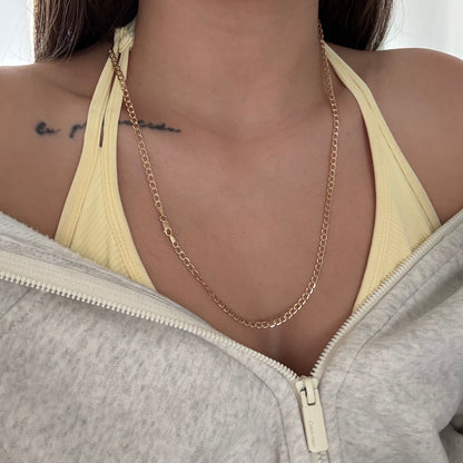 Hammered Cuban Chain 3.5mm Yellow Gold Italy 18K 60cm - 5.57g