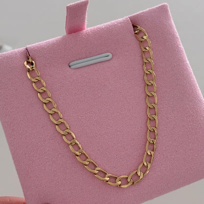 CUBAN BRACELET 4MM YELLOW GOLD ITALY 18K 18CM - 2.17GR