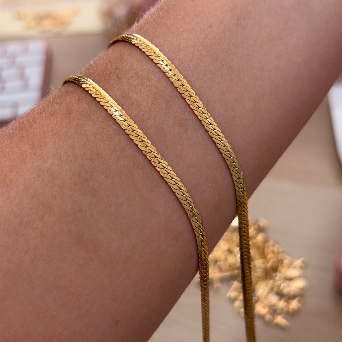 SNAKE CHAIN 3.2MM YELLOW GOLD ITALY 18K - 50CM 6.12GR