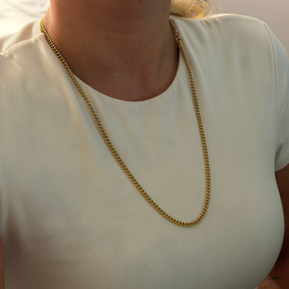 CADENA CUBANA REDONDA 3.5MM ORO AMARILLO ITALY 18K 60CM - 12,12GR