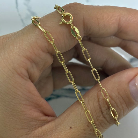 2.3MM 18K ITALIAN YELLOW GOLD BOX CHAIN ​​- 45CM 1.54GR