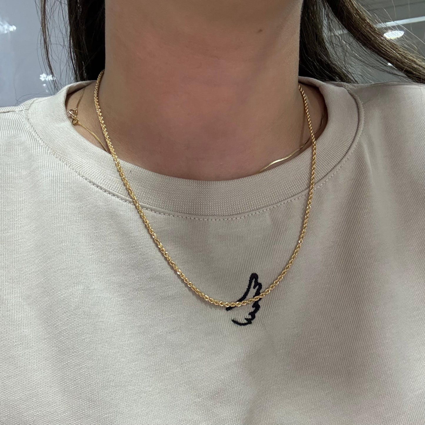 2.2MM ITALIAN YELLOW GOLD BOW CHAIN ​​18K - 50CM 3.04GR