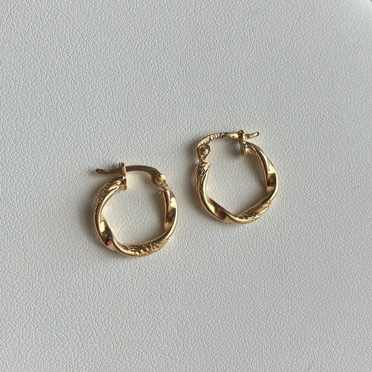 CANDONGAS MELCOCHA DIAMANTADA 1.2CM ORO AMARILLO 18K - 1,27GR